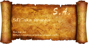 Sáska Aranka névjegykártya